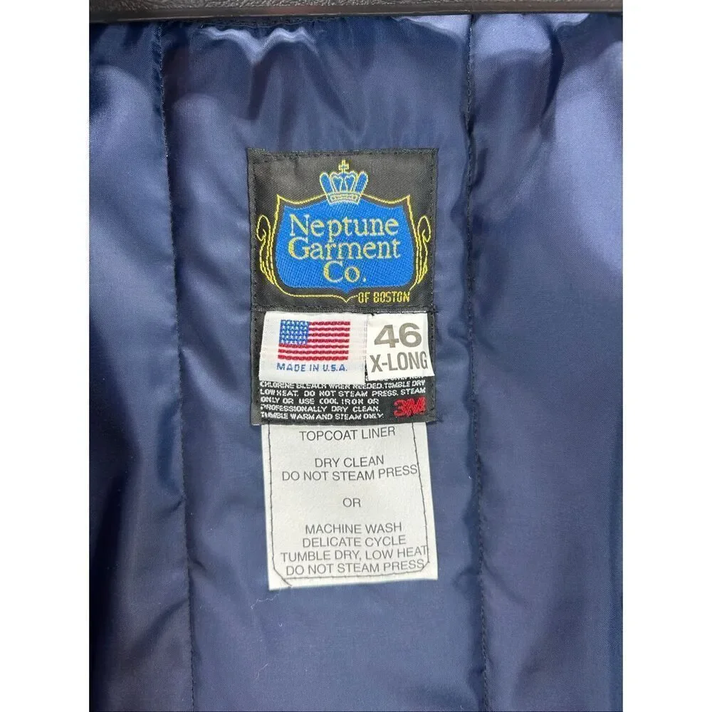 USAF Air Force Topcoat 46 X-Long Neptune Garment Co Navy Trench Coat
